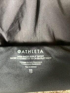 Athleta Black Mesh Racer Run Shorts